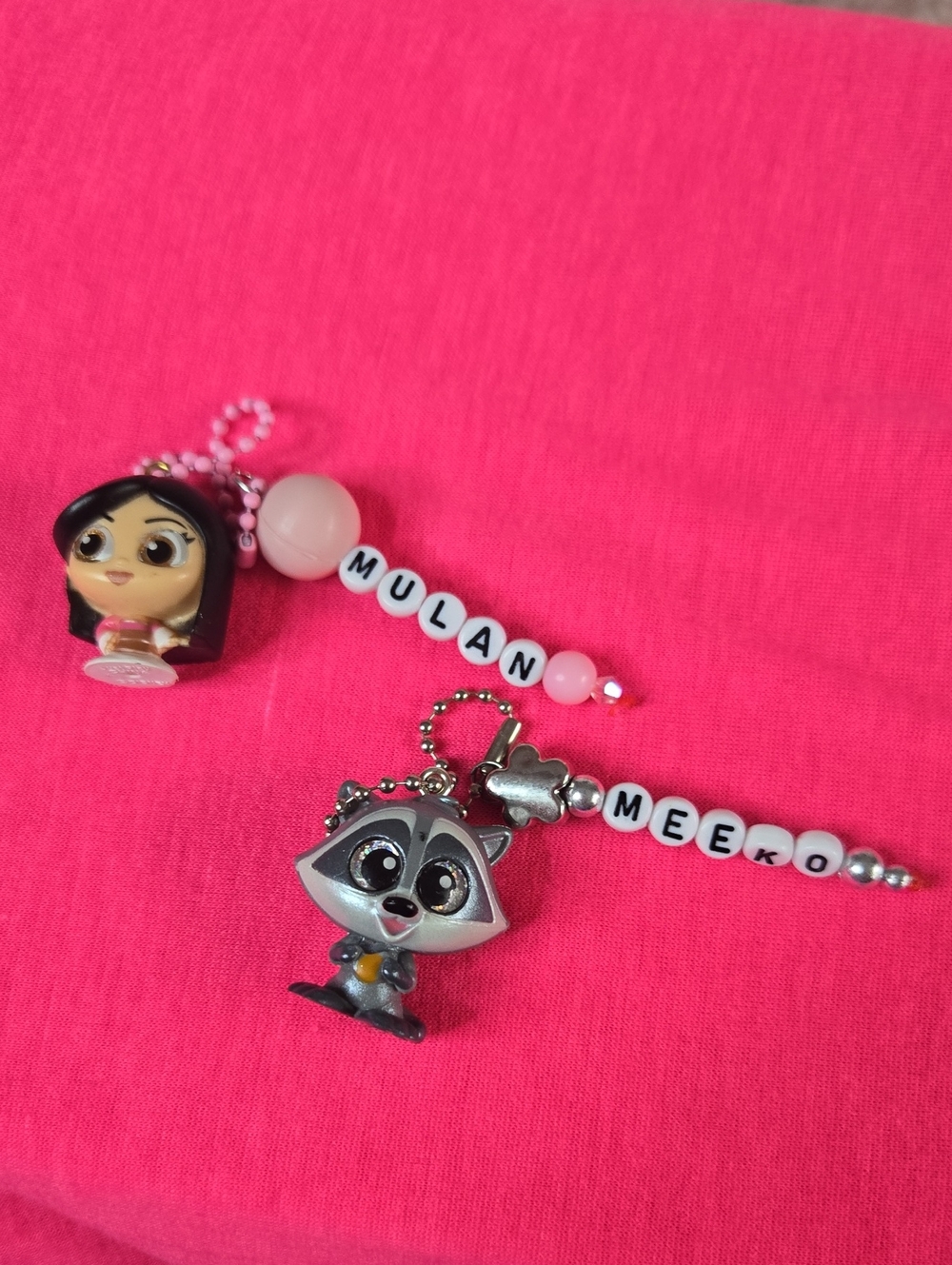 Kids Pink Mulan & Meeko Keychain Set - Pack of 2